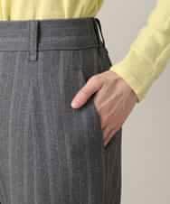 RHLEF41430 HIROKO KOSHINO(ヒロココシノ) シャドーストライプワイドパンツ/日本製/洗える ダークグレー