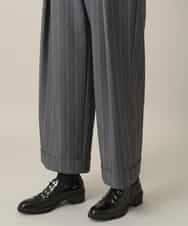 RHLEF41430 HIROKO KOSHINO(ヒロココシノ) シャドーストライプワイドパンツ/日本製/洗える ダークグレー