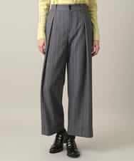 RHLEF41430 HIROKO KOSHINO(ヒロココシノ) シャドーストライプワイドパンツ/日本製/洗える ダークグレー