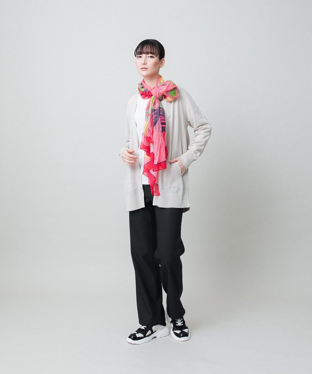 RHLFD03430 HIROKO KOSHINO(ヒロココシノ) スパンコールロゴデニムライクパンツ /日本製/洗える ブラック