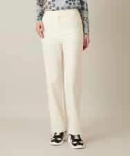 RHLFD03430 HIROKO KOSHINO(ヒロココシノ) スパンコールロゴデニムライクパンツ /日本製/洗える アイボリー