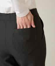 RHLFD03430 HIROKO KOSHINO(ヒロココシノ) スパンコールロゴデニムライクパンツ /日本製/洗える ブラック