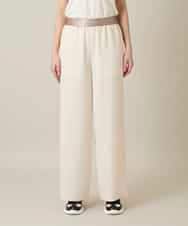 RHLFF09360 HIROKO KOSHINO(ヒロココシノ) シャイニーウエストストレッチワイドパンツ /日本製/洗える ベージュ