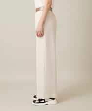 RHLFF09360 HIROKO KOSHINO(ヒロココシノ) シャイニーウエストストレッチワイドパンツ /日本製/洗える ベージュ
