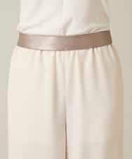 RHLFF09360 HIROKO KOSHINO(ヒロココシノ) シャイニーウエストストレッチワイドパンツ /日本製/洗える ベージュ