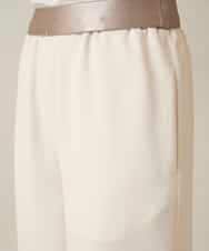 RHLFF09360 HIROKO KOSHINO(ヒロココシノ) シャイニーウエストストレッチワイドパンツ /日本製/洗える ベージュ