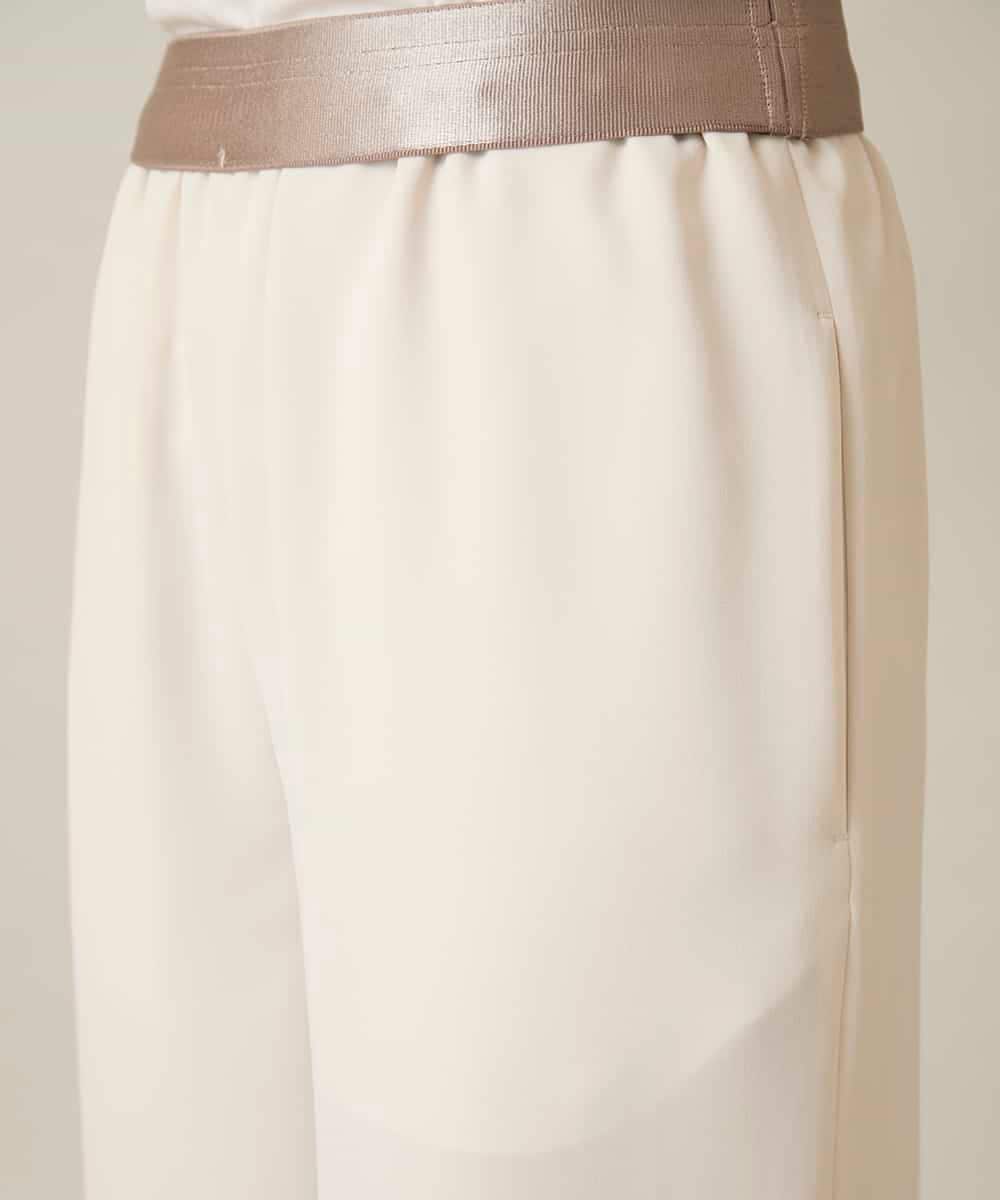 RHLFF09360 HIROKO KOSHINO(ヒロココシノ) シャイニーウエストストレッチワイドパンツ /日本製/洗える ベージュ