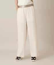 RHLFF09360 HIROKO KOSHINO(ヒロココシノ) シャイニーウエストストレッチワイドパンツ /日本製/洗える ベージュ