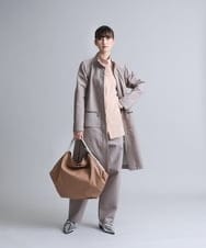RHLFS40420 HIROKO KOSHINO(ヒロココシノ) 【日本製】コットンツイルワイドシルエットパンツ ベージュ