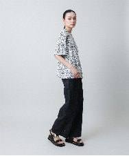 RHLGB22630 HIROKO KOSHINO(ヒロココシノ) フラワー刺繍ストレートワイドパンツ ブラック