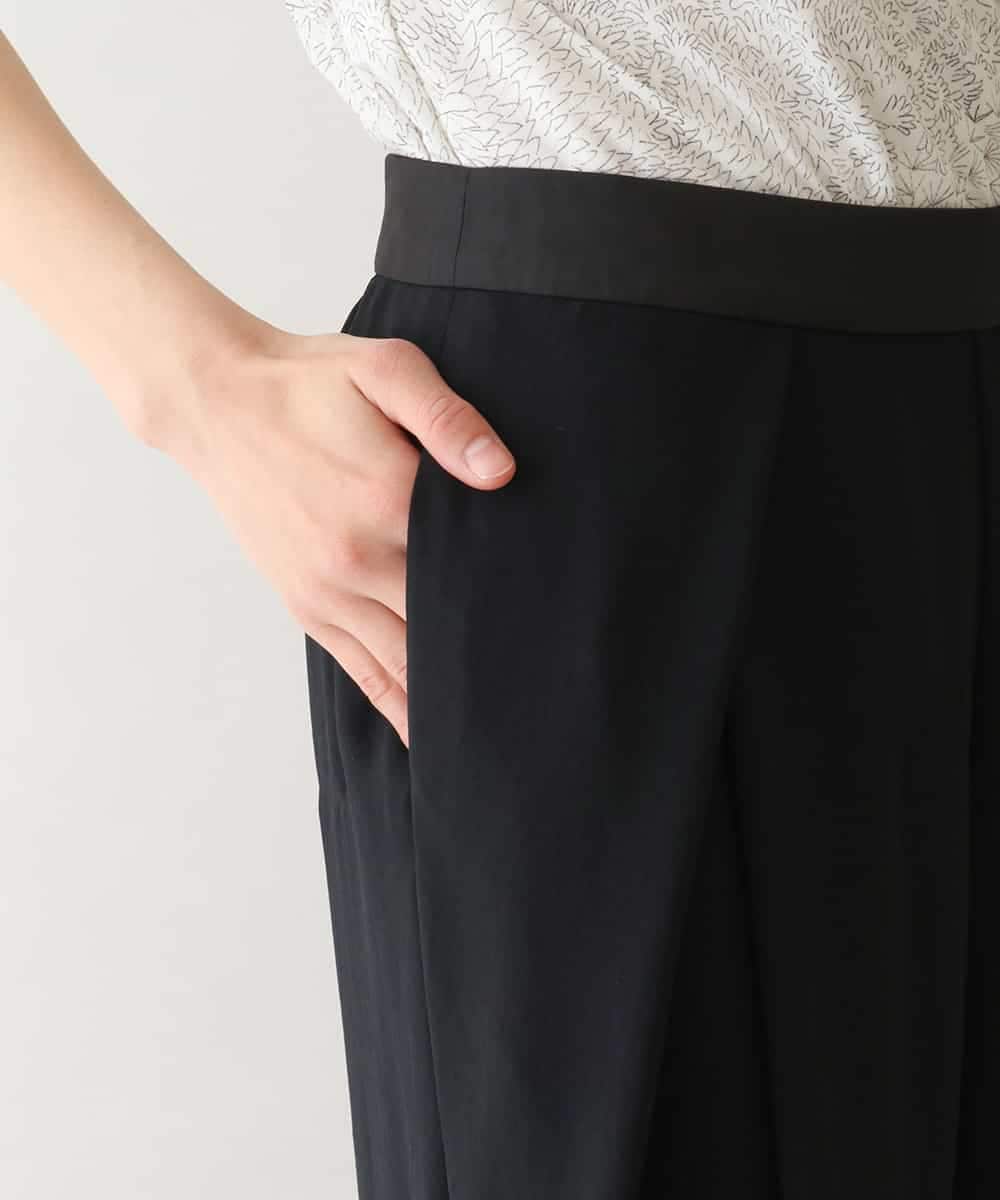 RHLGB27450 HIROKO KOSHINO(ヒロココシノ) シフォンテーパードパンツ /日本製 ブラック