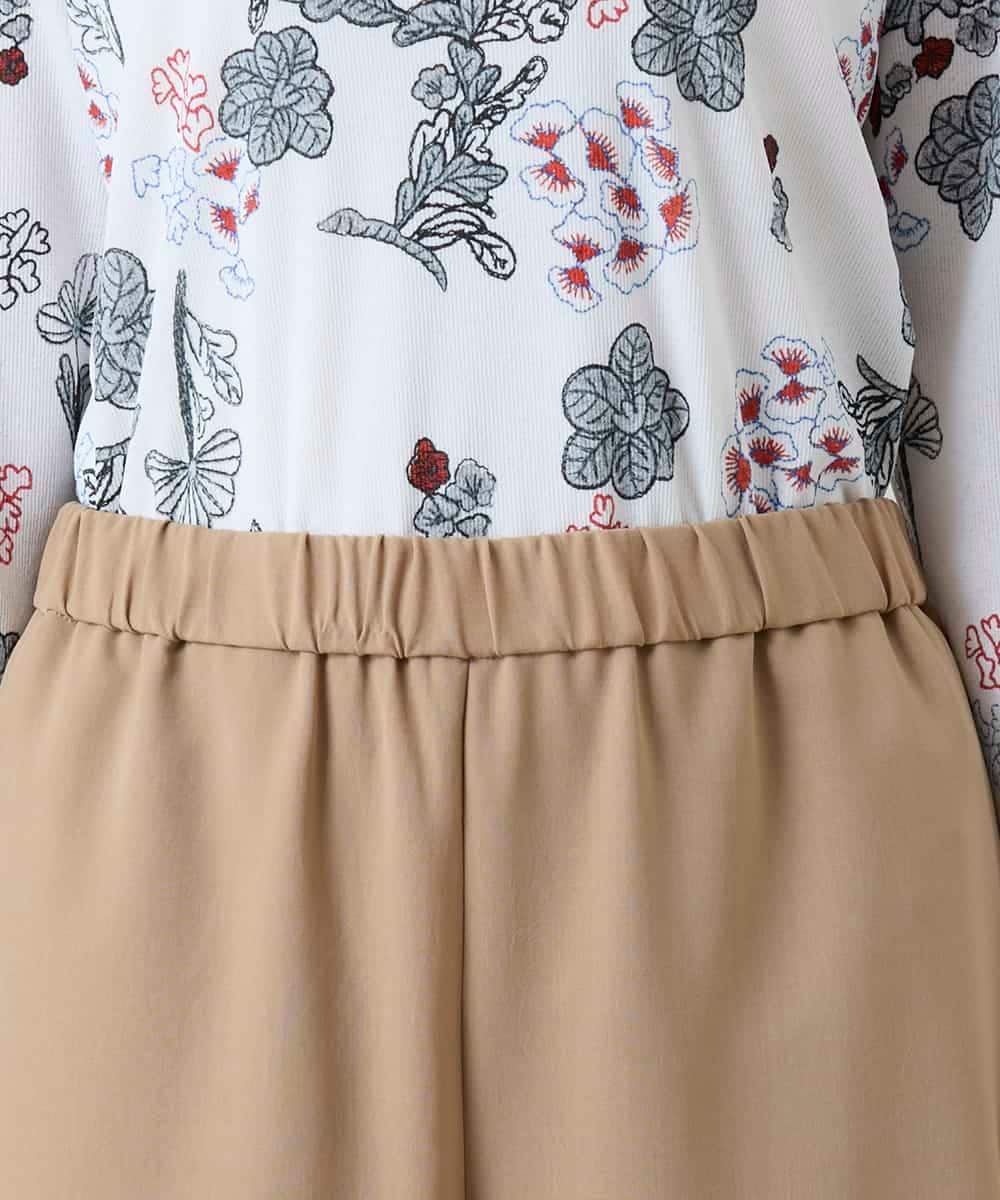 RHLGD06490 HIROKO KOSHINO(ヒロココシノ) サイドプリーツイージーパンツ/洗える ベージュ