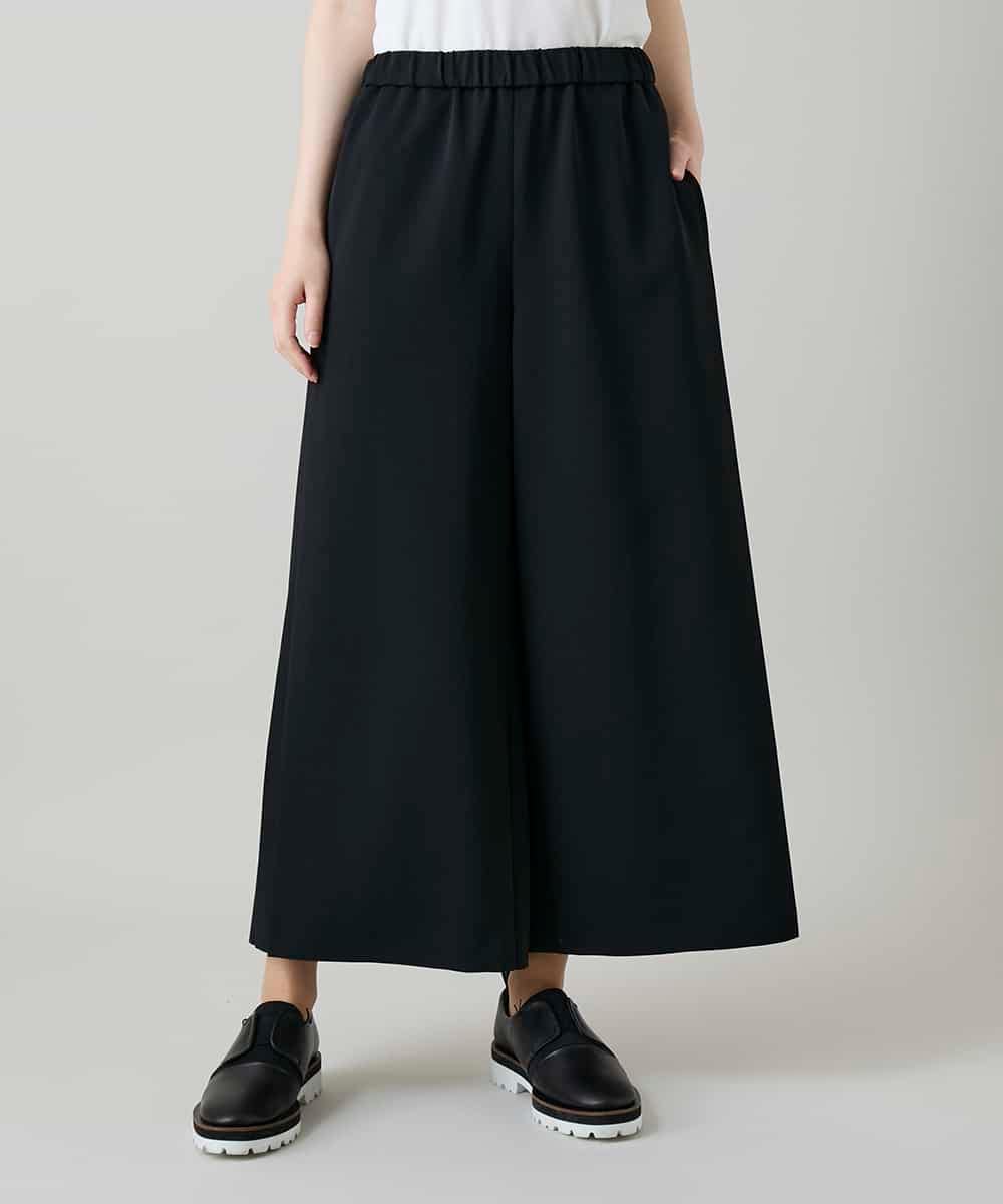 RHLGD06490 HIROKO KOSHINO(ヒロココシノ) サイドプリーツイージーパンツ/洗える ブラック