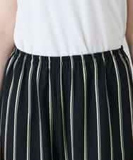 RHLGD07540 HIROKO KOSHINO(ヒロココシノ) ストライプワイドイージーパンツ /日本製/洗える ブラック