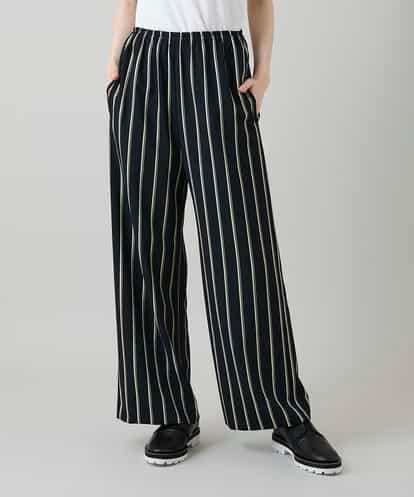 RHLGD07540 HIROKO KOSHINO ストライプワイドイージーパンツ /日本製/洗える