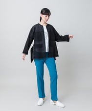 RHLGE10330 HIROKO KOSHINO(ヒロココシノ) フルダルエアーウォッシュテーパードパンツ/日本製/洗える ブルー