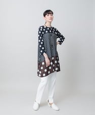 RHLGE10330 HIROKO KOSHINO(ヒロココシノ) フルダルエアーウォッシュテーパードパンツ/日本製/洗える ブルー