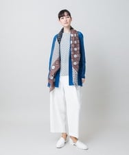 RHLGE24390 HIROKO KOSHINO(ヒロココシノ) フルダルエアーウォッシュカーヴィーワイドパンツ/日本製/洗える ホワイト