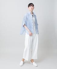 RHLGE24390 HIROKO KOSHINO(ヒロココシノ) フルダルエアーウォッシュカーヴィーワイドパンツ/日本製/洗える ホワイト