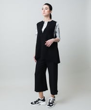 RHLGF19360 HIROKO KOSHINO(ヒロココシノ) サテンジョーゼットアンクルパンツ/日本製/洗える ライトグレー