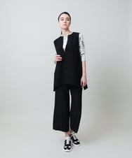 RHLGF19360 HIROKO KOSHINO(ヒロココシノ) サテンジョーゼットアンクルパンツ/日本製/洗える ライトグレー