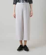 RHLGF19360 HIROKO KOSHINO(ヒロココシノ) サテンジョーゼットアンクルパンツ/日本製/洗える ライトグレー