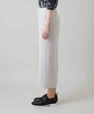 RHLGF19360 HIROKO KOSHINO(ヒロココシノ) サテンジョーゼットアンクルパンツ/日本製/洗える ライトグレー