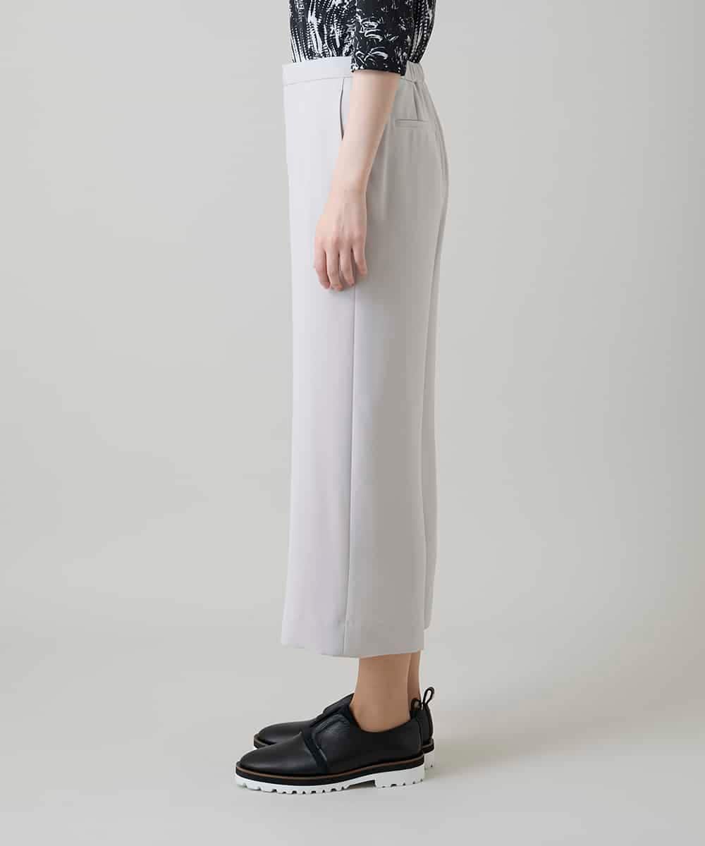 RHLGF19360 HIROKO KOSHINO(ヒロココシノ) サテンジョーゼットアンクルパンツ/日本製/洗える ライトグレー