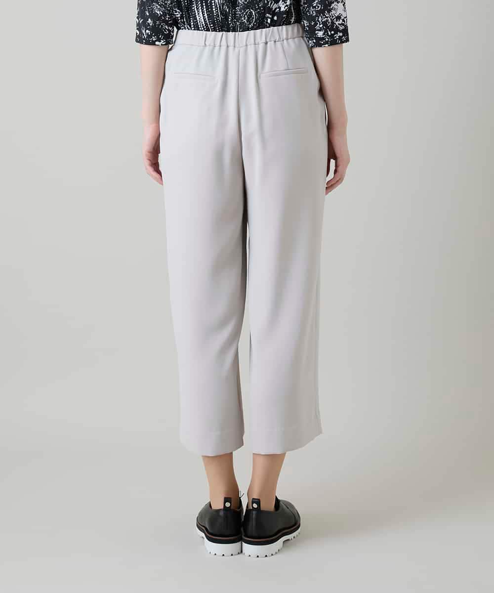 RHLGF19360 HIROKO KOSHINO(ヒロココシノ) サテンジョーゼットアンクルパンツ/日本製/洗える ライトグレー