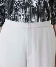 RHLGF19360 HIROKO KOSHINO(ヒロココシノ) サテンジョーゼットアンクルパンツ/日本製/洗える ライトグレー