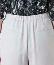 RHLGF19360 HIROKO KOSHINO(ヒロココシノ) サテンジョーゼットアンクルパンツ/日本製/洗える ライトグレー