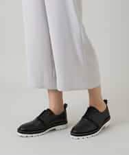 RHLGF19360 HIROKO KOSHINO(ヒロココシノ) サテンジョーゼットアンクルパンツ/日本製/洗える ライトグレー