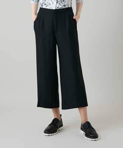 RHLGF19360 HIROKO KOSHINO サテンジョーゼットアンクルパンツ/日本製/洗える