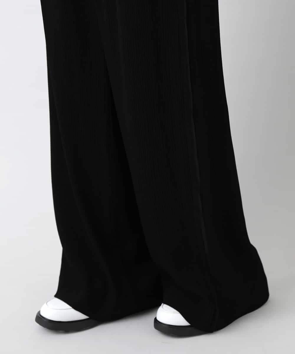 RHLGQ26390 HIROKO KOSHINO(ヒロココシノ) 【日本製】トリアセクレープワイドパンツ ブラック