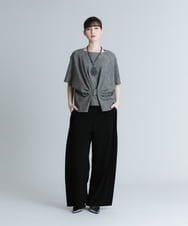 RHLGS01430 HIROKO KOSHINO(ヒロココシノ) 【洗える/日本製】サイドタックワイドパンツ グリーン