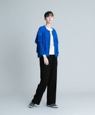 RHLGT22390 HIROKO KOSHINO(ヒロココシノ) 【日本製】ベルトアクセントワイドシルエットパンツ ブラック