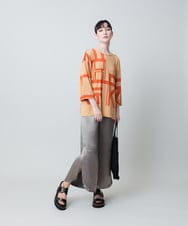 RHLHB02540 HIROKO KOSHINO(ヒロココシノ) サテンワイドデザインパンツ /日本製 ベージュ