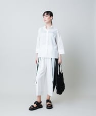 RHLHB08690 HIROKO KOSHINO(ヒロココシノ) 墨絵プリントコクーンパンツ /日本製/洗える ホワイト