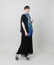RHLHE01490 HIROKO KOSHINO(ヒロココシノ) シフォンレイヤードデザインワイドパンツ /日本製/洗える ブラック