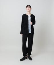 RHLHE05450 HIROKO KOSHINO(ヒロココシノ) シャーリングフィット楊柳パンツ /洗える ブラック