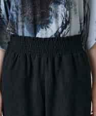 RHLHE05450 HIROKO KOSHINO(ヒロココシノ) シャーリングフィット楊柳パンツ /洗える ブラック