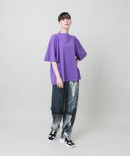 RHLHE06660 HIROKO KOSHINO(ヒロココシノ) 墨絵プリントバックサテンパンツ /日本製/洗える ライトグレー