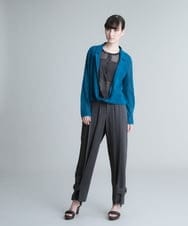 RHLHQ47390 HIROKO KOSHINO(ヒロココシノ) 【日本製】プリーツワイドパンツ ダークグレー