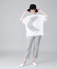 RHLHW32390 HIROKO KOSHINO(ヒロココシノ) 切り替えラインオックス調ストレッチパンツ /日本製/洗える ピンク
