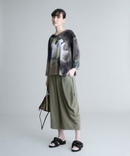 RHLIQ68390 HIROKO KOSHINO(ヒロココシノ) 【日本製】デザインボリュームパンツ グリーン