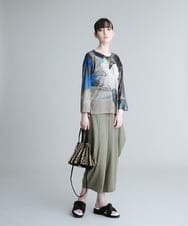 RHLIQ68390 HIROKO KOSHINO(ヒロココシノ) 【日本製】デザインボリュームパンツ グリーン
