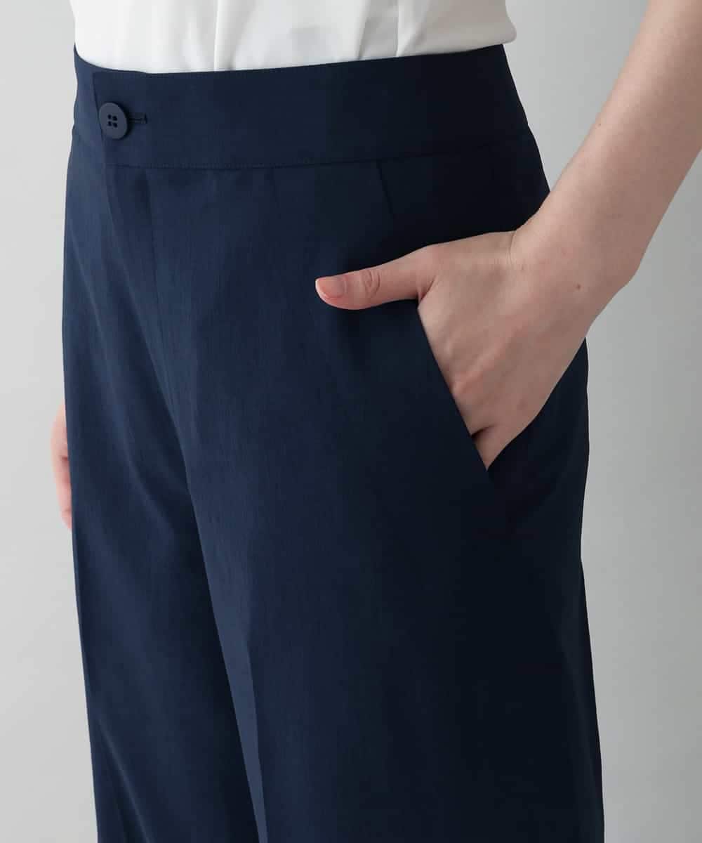 RHLIW40390 HIROKO KOSHINO(ヒロココシノ) タックプリーツデザインワイドパンツ /日本製 ネイビー