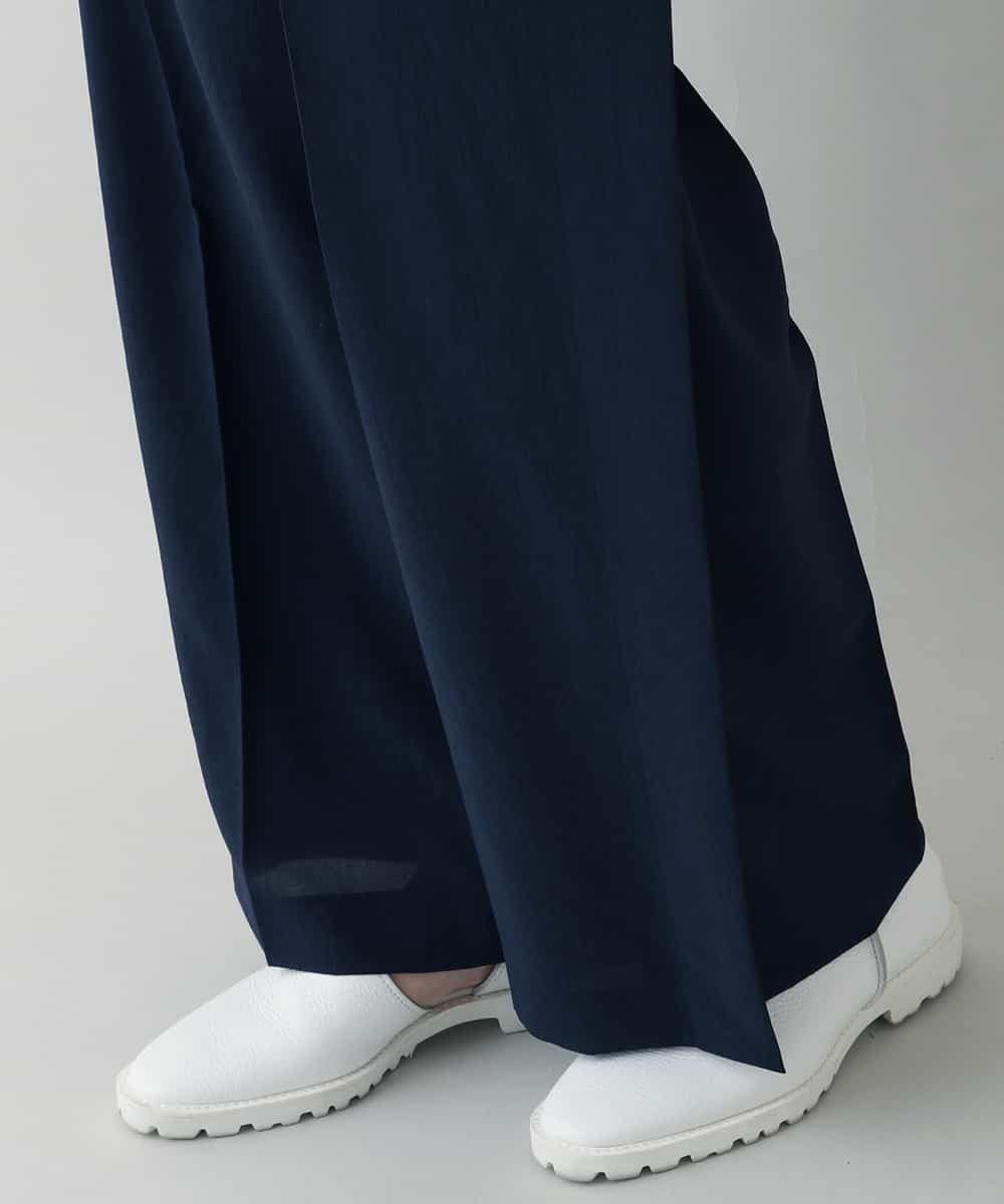 RHLIW40390 HIROKO KOSHINO(ヒロココシノ) タックプリーツデザインワイドパンツ /日本製 ネイビー