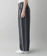 RHLIW43430 HIROKO KOSHINO(ヒロココシノ) イレギュラーストライプワイドパンツ /日本製 ネイビー
