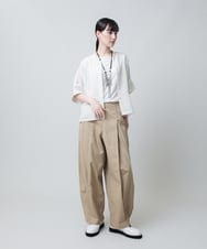 RHLJB25540 HIROKO KOSHINO(ヒロココシノ) 立体タックバレルパンツ/洗える ベージュ